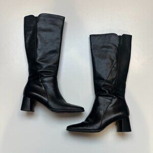 Women's Naturalizer Leather Square Toe Black Boots